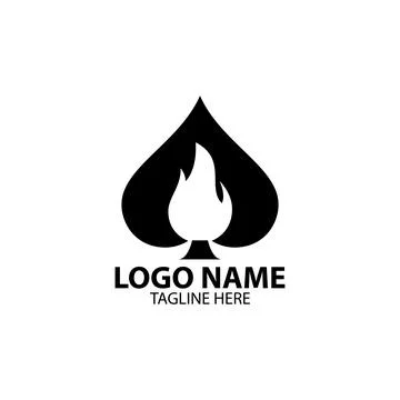 Spade flame logo design vector Stock Illustration