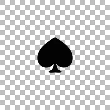Spade icon flat Stock Illustration