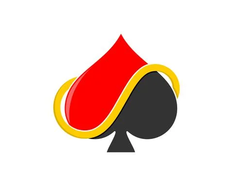 Spade with infinity line surround it Stock Illustration