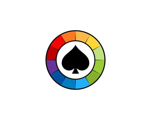 Spade inside the speedometer indicator logo Stock Illustration