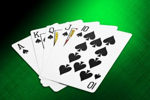 Spade royal flush cards from a deck of playing cards Stock Illustration
