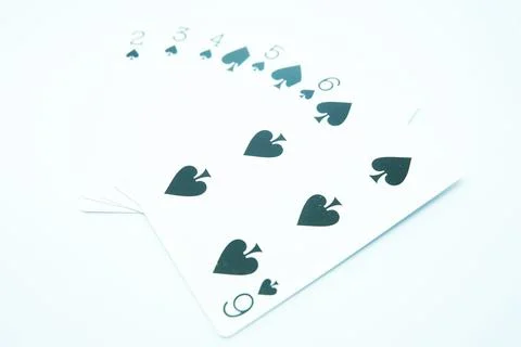 Spade Straight Flush (Any sequence all the same suit, for instance 6-5-4-3-2) in 写真素材