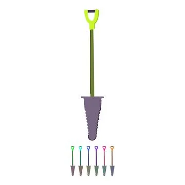 Spade tree planting shovel vector cartoon graphic Stock Illustration