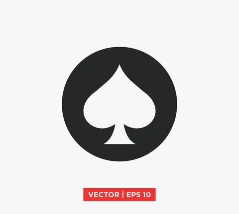 Spades Ace Icon Vector Illustration Design Editable Resizable EPS 10 Stock Illustration