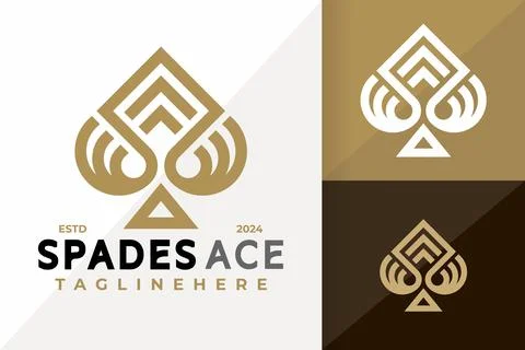 Spades Ace Logo Icon Vector Design. Creative simple logos designs illustratio Stock Illustration