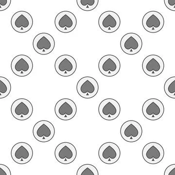 Spades Card Suit in Circle vector colored seamless pattern or background Stock Illustration
