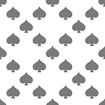 Spades Card Suit vector colored minimal seamless pattern or background Illustrazione stock