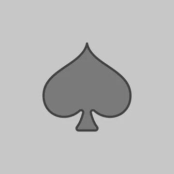 Spades Card Suit vector concept colored minimal icon or symbol Stock Illustration