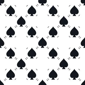 Spades Card Suit vector simple solid seamless pattern or background 스톡 일러스트