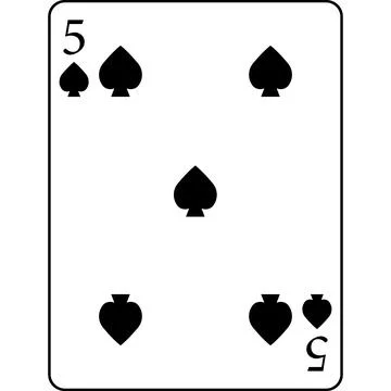 Spades five. A deck of poker cards. Stock Illustration