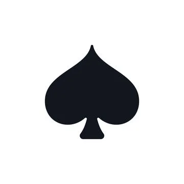 Spades Playing Card Suit vector concept solid minimal icon or logo Stock Illustration