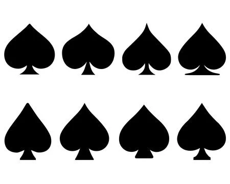 SPADES SILHOUETTE VECTOR ART Stock Illustration