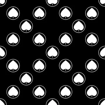 Spades Suit vector round solid seamless pattern or background 스톡 일러스트