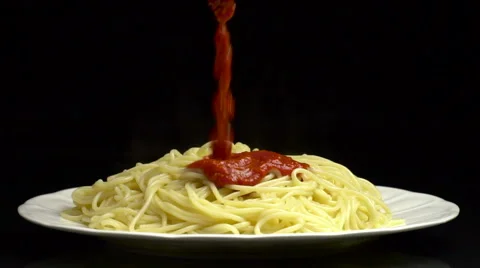 Spagetti with Tomato Sauce Stock Footage 67648319