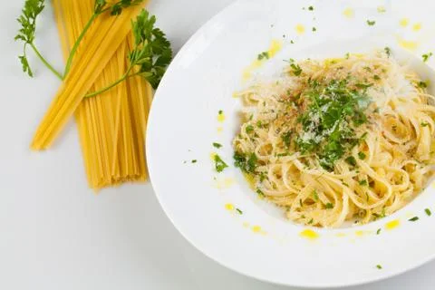 Spaghetti aglio e olio Stock Photos