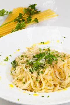 Spaghetti aglio e olio Stock Photos