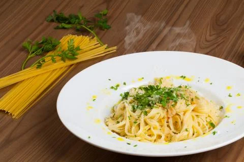 Spaghetti aglio e olio Stock Photos