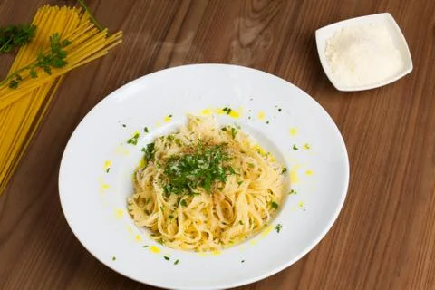 Spaghetti aglio e olio Stock Photos