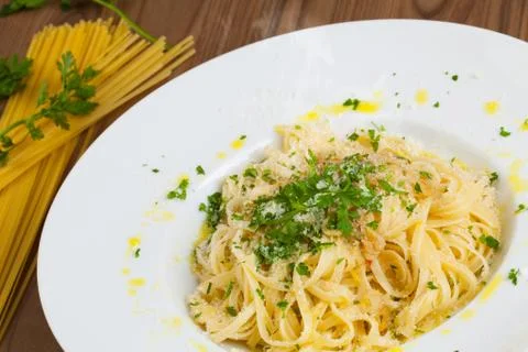 Spaghetti aglio e olio Stock Photos