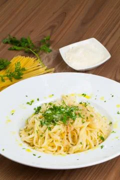 Spaghetti aglio e olio Stock Photos