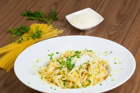 Spaghetti aglio e olio Stock Photos
