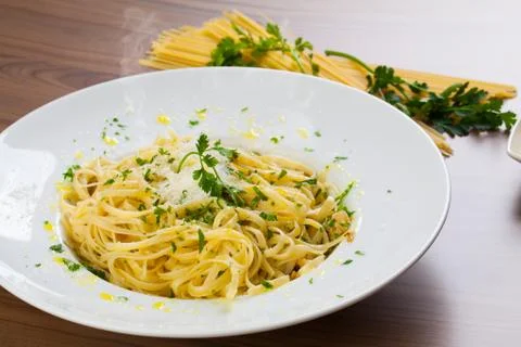 Spaghetti aglio e olio Stock Photos