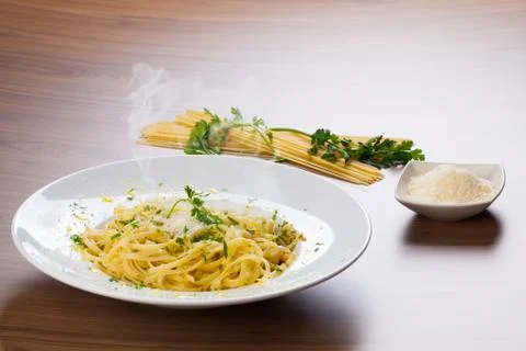 Spaghetti aglio e olio Stock Photos