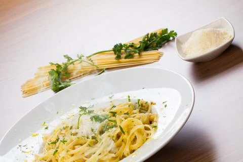 Spaghetti aglio e olio Stock Photos