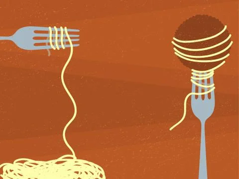 Spaghetti and meatball Stock Illustration