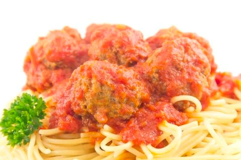 Spaghetti and meatballs Stock-Fotos