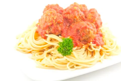 Spaghetti and meatballs Stock Photos