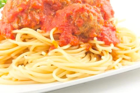 Spaghetti and meatballs Stock Photos