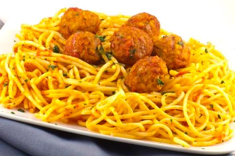 Spaghetti and meatballs Stock Photos