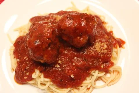 Spaghetti and Meatballs Stock Photos