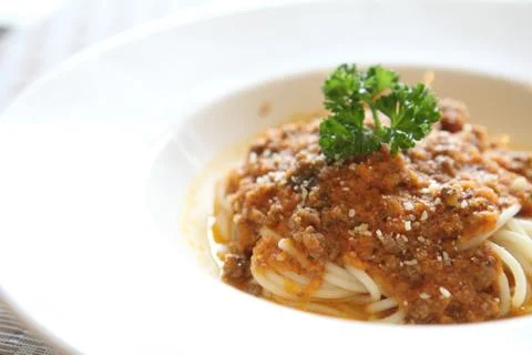 Spaghetti beef bolognese Stock Photos