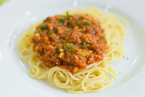 Spaghetti with Beef Sauce. Stock Photos