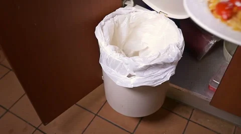 Spaghetti into bin slow motion Stock Footage 52899886
