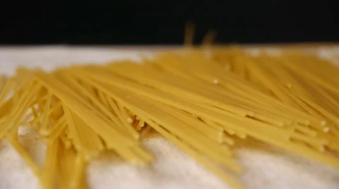 Spaghetti On The Black Background Video stock 66096283