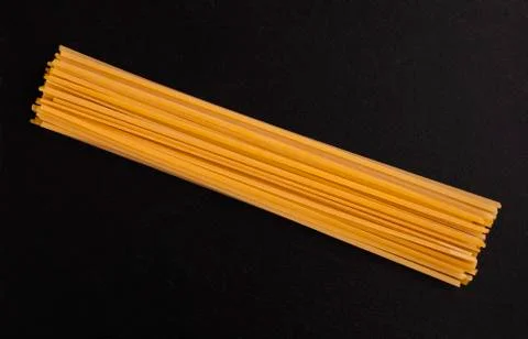 Spaghetti on Black Slate Stock Photos