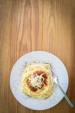 Spaghetti bolognese dish Stock Photos