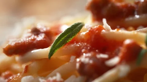 Spaghetti Bolognese in Macro Hot Steaming Dish of Italian Cuisine Stock Footage 278830913