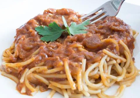 Spaghetti Bolognese Stockfoto's