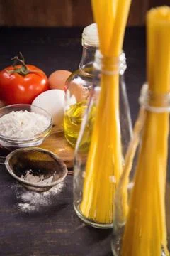 Spaghetti in bottle Stock Photos