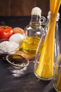 Spaghetti in bottle Stock Photos