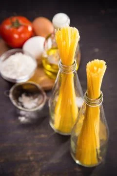 Spaghetti in bottle Stock Photos