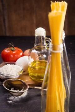 Spaghetti in bottle Stock Photos