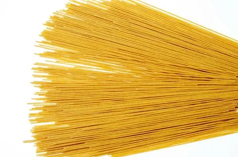 Spaghetti in a bunch of different kinds on a white background Stock Photos