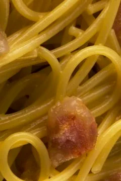 Spaghetti with carbonara background Stock Photos