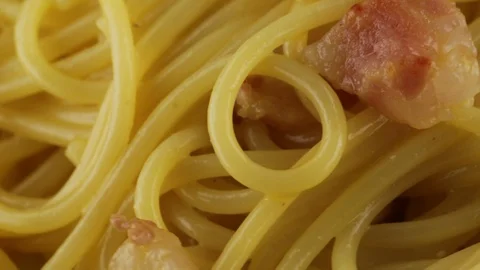 Spaghetti with carbonara Stock Footage 95876323