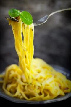 Spaghetti carbonara Stock Photos